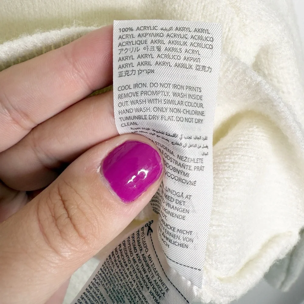 EDIKTED Cream Cropped Long Sleeve Cardigan Size XS Small - Picture 5 of 6